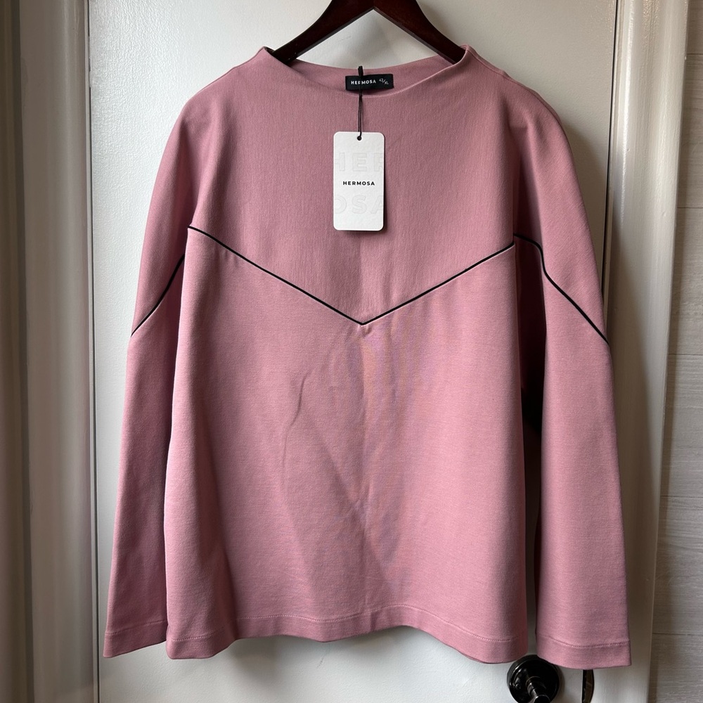 Nwt Hermosa Mock Neck Scuba Sweatshirt Pink